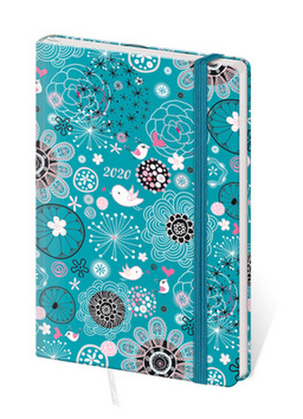 Diář 2020 A6 LYRA týdenní s gumkou Garden