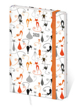 Diář 2020 A6 LYRA týdenní s gumkou Cats