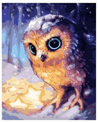 Malowanie po numerach - Sowa na śniegu 40x50cm