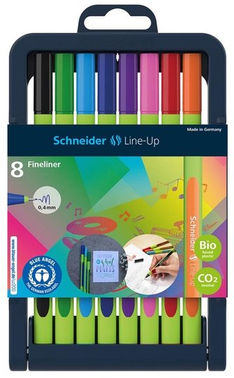 Finelinery "Line-Up", sada 8 různých barev, 0,4 mm, SCHNEIDER