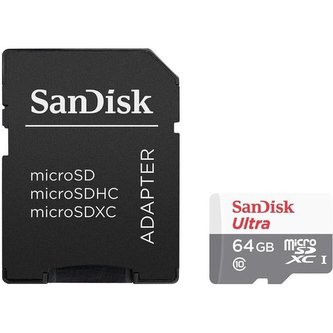 SanDisk Ultra MicroSDXC Class 10 UHS-I Android paměťová karta 64GB  + adaptér