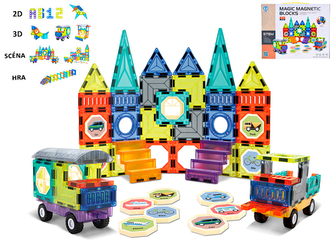 Stavebnice magnetická 71ks v krabičce