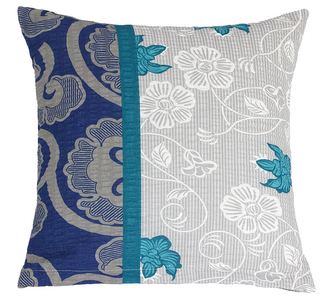 Povláček krepový - tyrkysový kvítek - 40x40cm