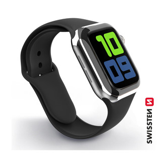 SWISSTEN silikonový řemínek pro Apple Watch 42-44 mm černý