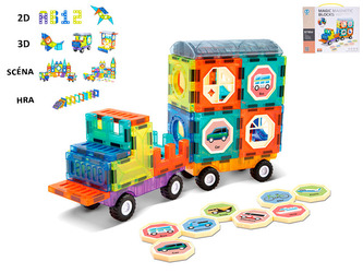 Stavebnice magnetická 41ks v krabičce