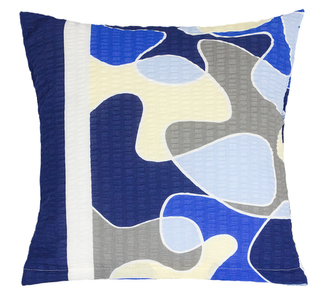 Povláček krepový - modré puzzle - 40x40cm