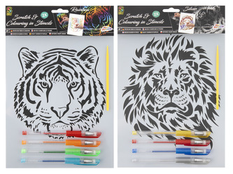 Vyškrabávací/vymalovávací obrázky s gelovými pery