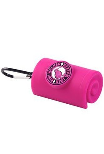 Pouzdro na sáčky růžový + 2 role sáčků KW