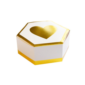 Dárkové krabičky Gold - zlaté srdce 9 x 5 cm - 8 ks