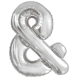 Foliový symbol And stříbrný 100 cm - Amscan