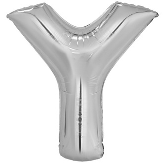 Foliové písmeno Y stříbrné 100 cm - Amscan