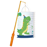 Závěsný lampion válec s tyčkou Dinosaurus - 28 cm