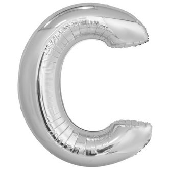 Foliové písmeno C stříbrné 100 cm - Amscan