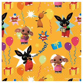 Papírové ubrousky kralíček Bing - žluté 16 ks