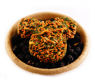 Ham HL  pochoutka s moucnymi cervy a ovocem