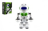 Robot tancující plast 23cm na baterie se světlem se zvukem v krabici
