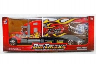 Auto kamion truck plast 50cm na setrvačník v krabici 57x22x14cm