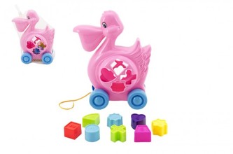 Vkládačka pelikán tahací plast 25cm v síťce