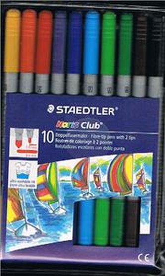 Fixy "Noris Club 320", 10 barev, sada, 1-3 mm, oboustranné, vypratelné, STAEDTLER