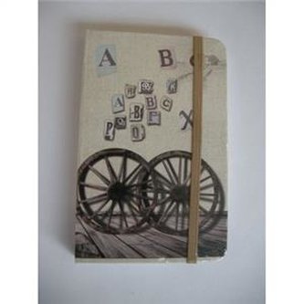 Notes A6-2 Szary z motywem drewnianych kół