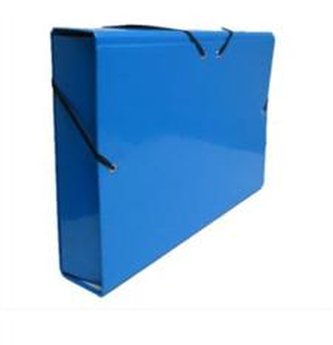 Teczka A4/6cm skrzydłowa na gumkę błękitna