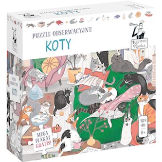 Kapitan Nauka. Puzzle obserwacyjne. Koty 6+
