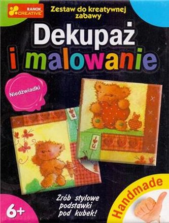 Dekupaż i malowanie. Niedźwiadki podstawka