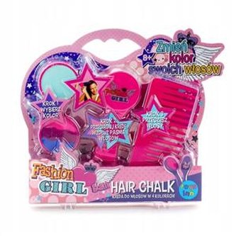 Kreda do włosów 2 sztuki z uchwytem i grzebieniem róż