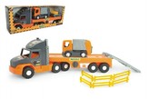 Auto nákladní Super Tech Truck návěs 78cm + auto popelář 24cm plast Wader v krabici 78x28x20cm