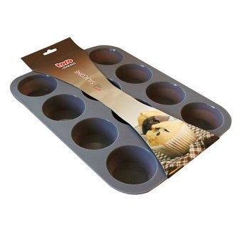 FORMA SILIKON MUFFIN 12KS,ŠEDO-HNĚDÁ