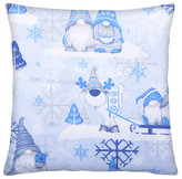 Bavlněný polštář 029 VÁNOČNÍ SKŘÍTCI modrá/modrá 40x40 cm, Mybesthome