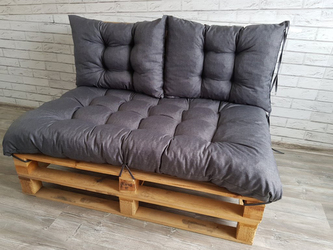 Paletové prošívané sezení MATTEO SET - sedák 120x80 cm, 2x opěrka 60x40 cm, barva antracit, Mybesthome