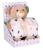 Dárkový set - dětská hračka MEDVÍDEK s mikrovláknovou dekou hnědá 75X100 cm