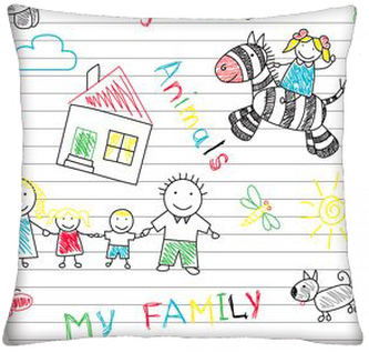 Bavlněný polštář MY FAMILY 100% bavlna 40x40 cm, Mybesthome
