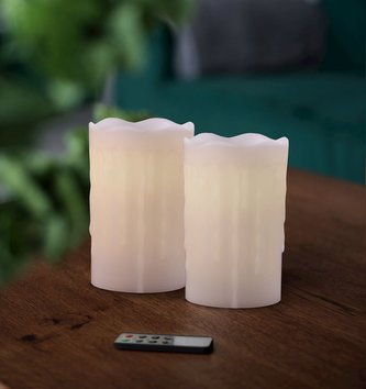 Dekorativní LED svíčky CANDELE set 2 kusy 12,5 cm x O 8 cm