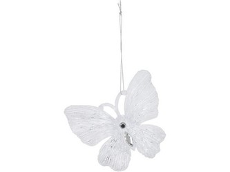 dekorace vánoční MOTÝL 11cm PH BÍ (2ks)