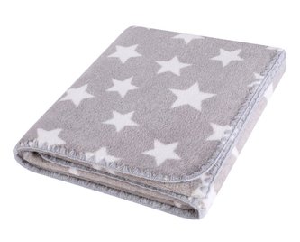 Dětská deka HAPPY STAR stříbrná s hvězdičkami 80x90 cm Mybesthome