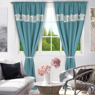 Dekorační závěs s řasící páskou AURORA tyrkysová 145x250 cm (cena za 1 kus) MyBestHome