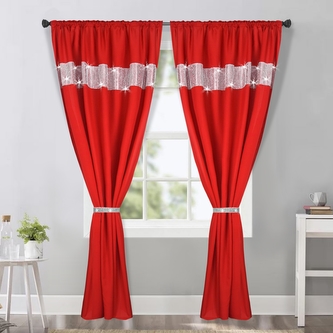 Dekorační závěs s řasící páskou AURORA červená 145x250 cm (cena za 1 kus) MyBestHome