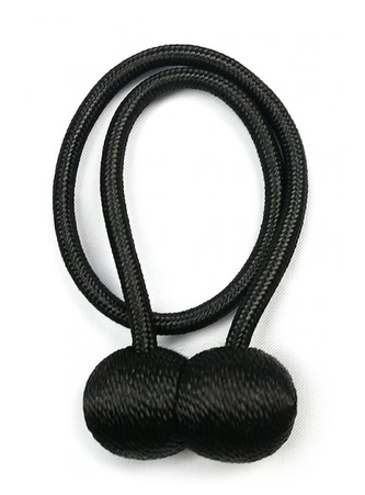 Dekorační ozdobná spona na závěsy s magnetem MATY, černá 1 kus, O 3 cm Mybesthome