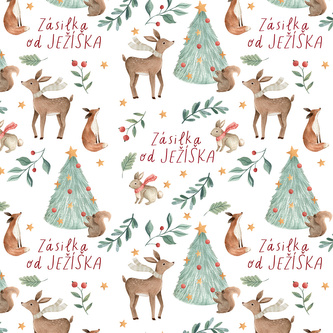 Velkoobchodní balení - Vánoční balící papír - Zásilka od Ježíška - 25 archů