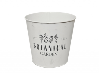 Květináč Botanica garden bílý s patinou 20,5x22 cm