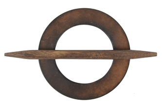 Dekorační ozdobná spona na záclony z přírodního dřeva ARTO O 10 cm, hnědá,  Mybesthome