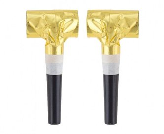 Gwizdki foliowe złote 4szt