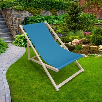 Zahradní skládací lehátko MATTI tmavě tyrkysová 58x120 cm Mybesthome