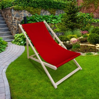 Zahradní skládací lehátko MATTI červená 58x120 cm Mybesthome