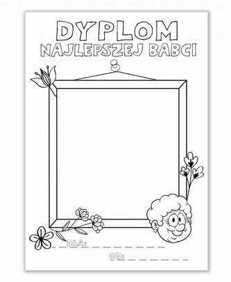 Dyplom kolorowanka najlepszej babci Dyplom kolorowanka najlepszej babci