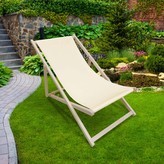 Zahradní skládací lehátko MATTI smetanová 58x120 cm Mybesthome
