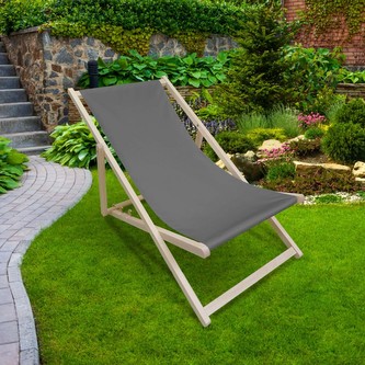 Zahradní skládací lehátko MATTI šedá 58x120 cm Mybesthome