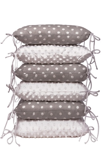 T-TOMI Polštářkový mantinel MINKY Grey dots